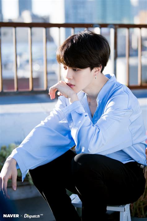 jimin blue shirt.